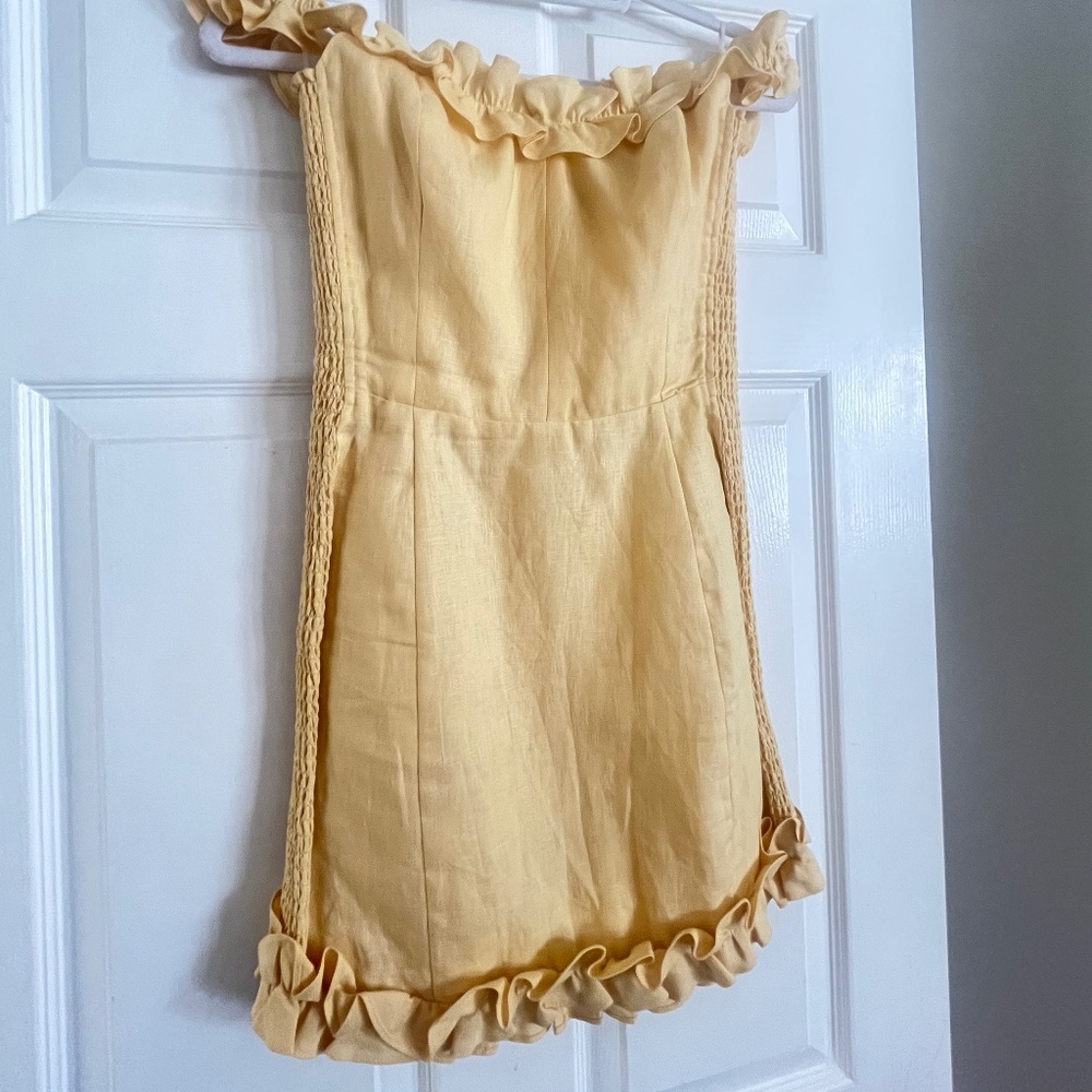 Reformation Yellow Linen Dress